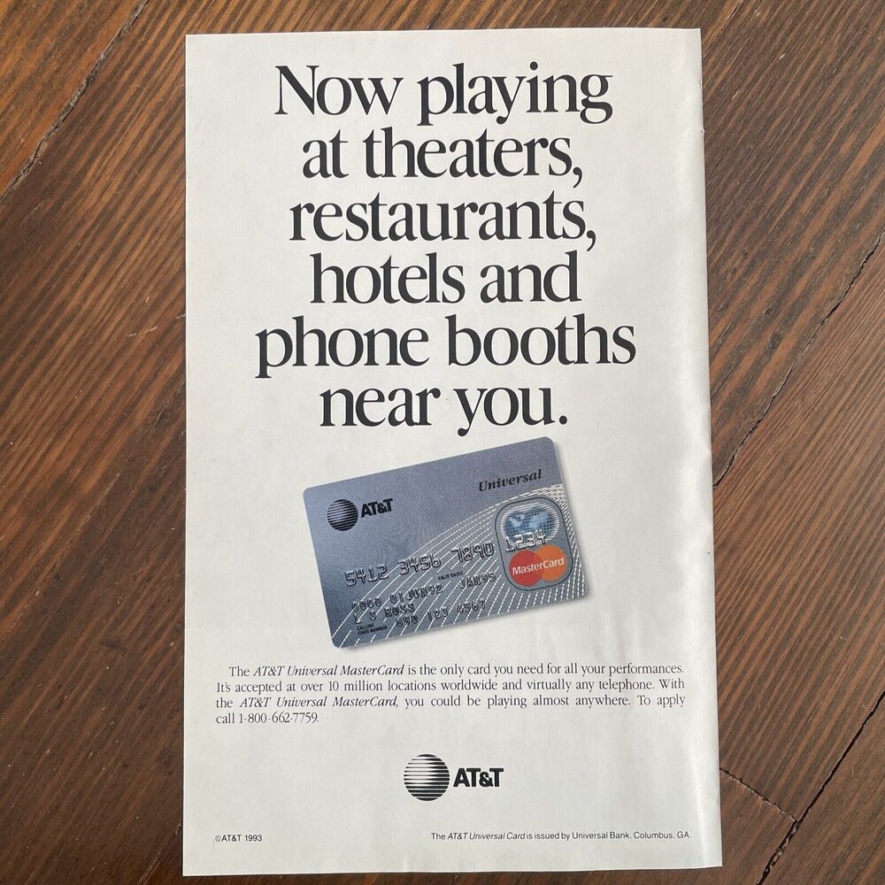 AT&T Universal Credit Card Advertisement 1990s  Vintage Print Ad 1994